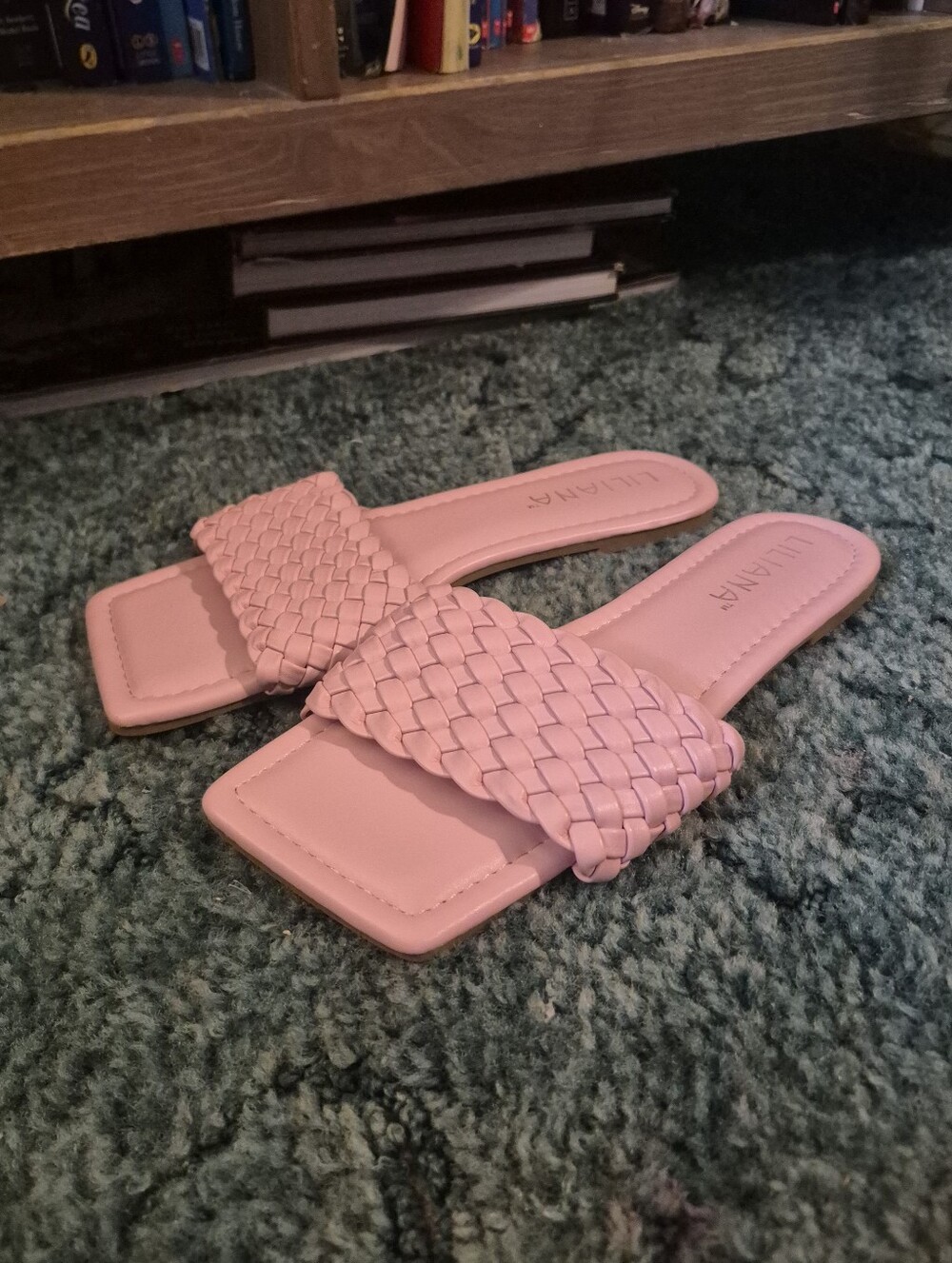 Liliana Pink Woven Open Toe Sandals 8
